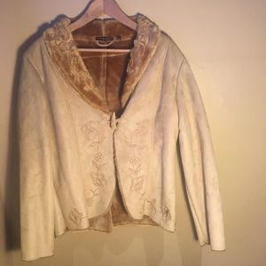 Tan and brown suede Coat. Size Extra Large